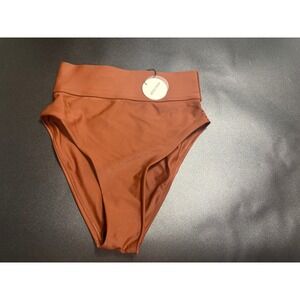 Andrea Iyamah NEW Kuwa‎ Coco Brown High Cut Bikini Bottom Size XS